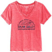 Load image into Gallery viewer, Shunk Gulley Ladies V Neck Burnout Tee
