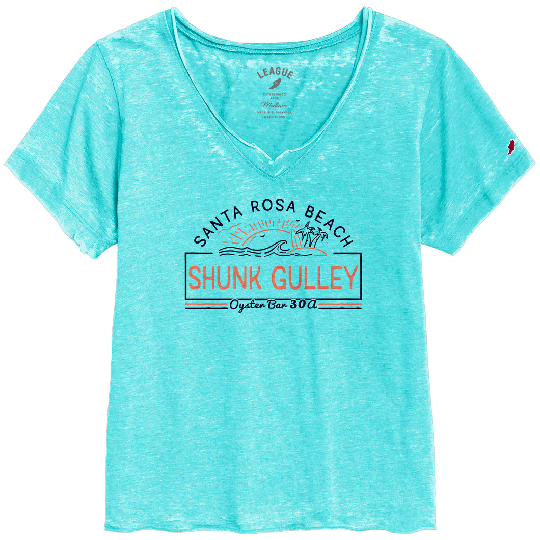 Shunk Gulley Ladies V Neck Burnout Tee