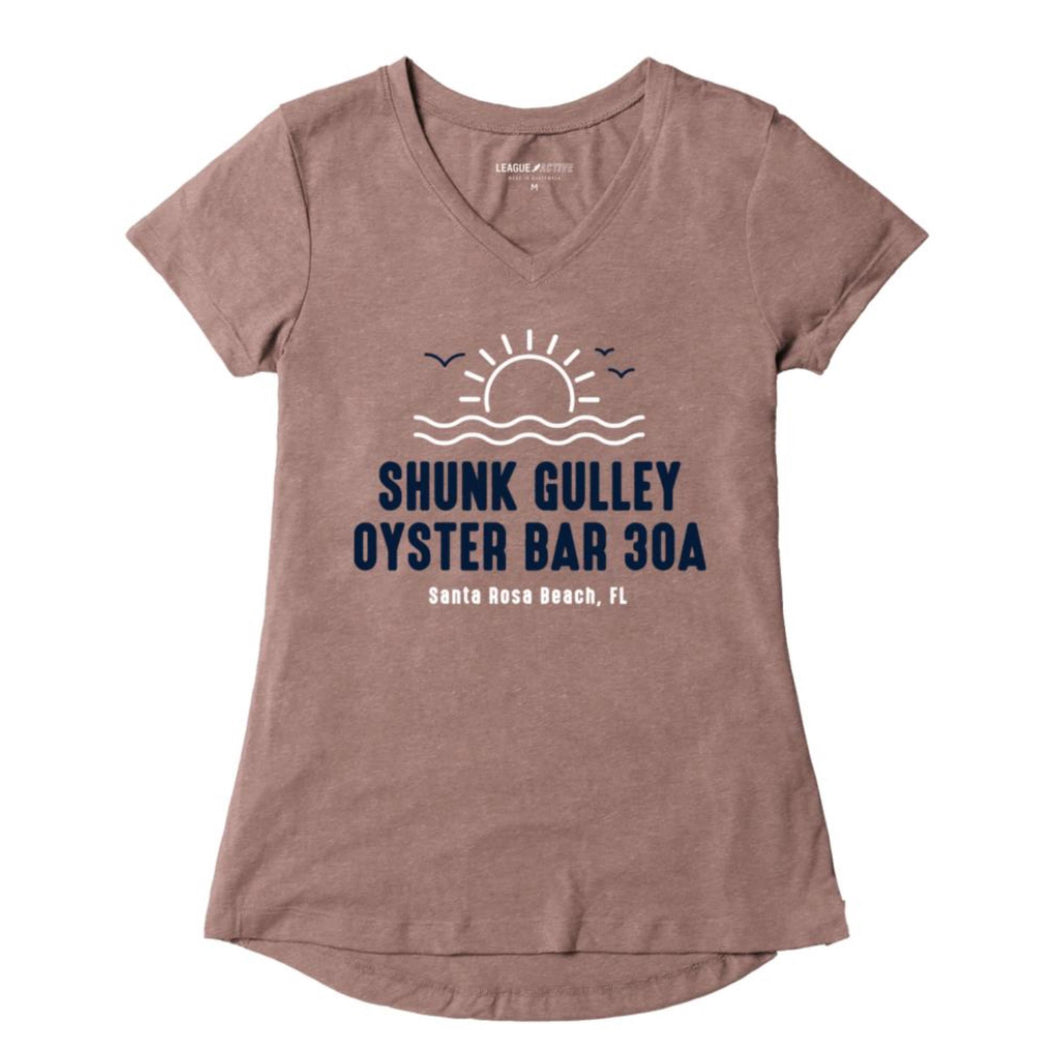 BIG BLOWOUT SALE 50% OFF! Shunk Gulley Ladies TF SS Sun Vneck Tee